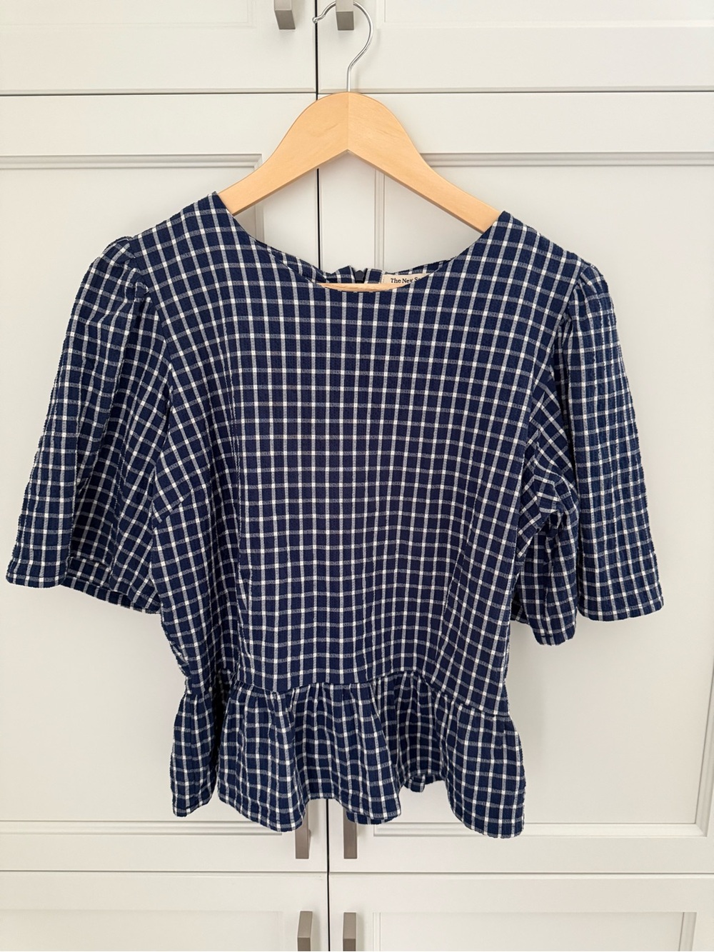 Gingham peplum top